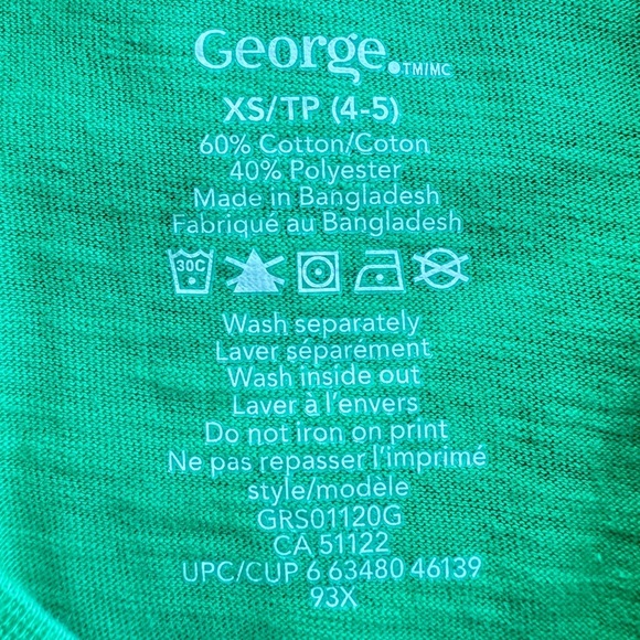 NWOT George Girls Saint Patrick’s Day Tee Shirt Size  4-5 - Picture 4 of 4